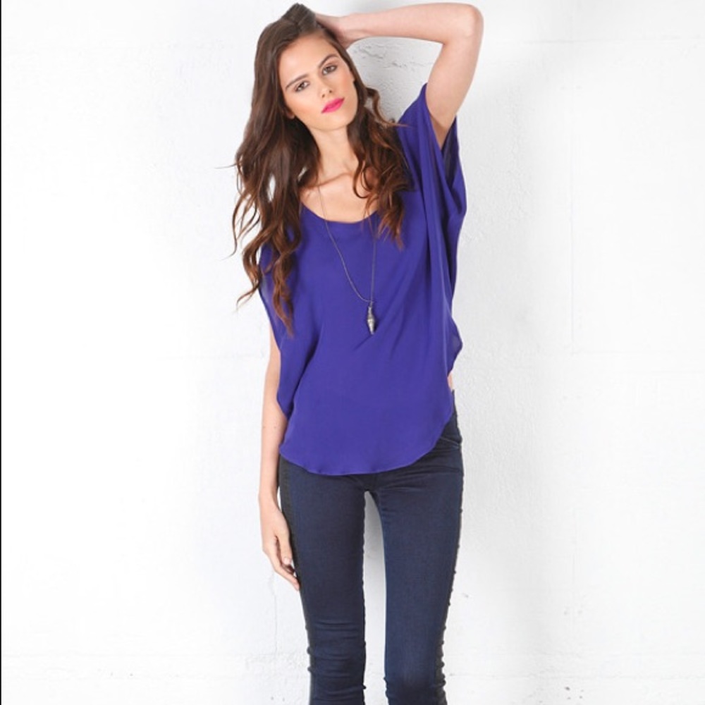 Purple Cape Top by Emerson Thorpe